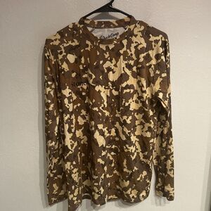 Duck Camp Mens Small Bamboo Crew Camo Long Sleeve Shirt